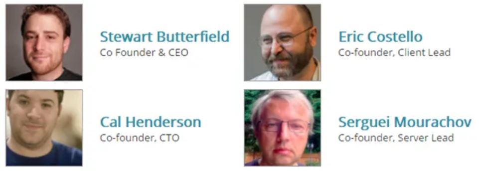 슬랙 공동창업자 4인의 사진이예요.