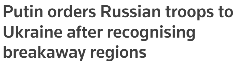 Putin orders Russian troops to Ukraine after recognising breakaway regions | Reuters