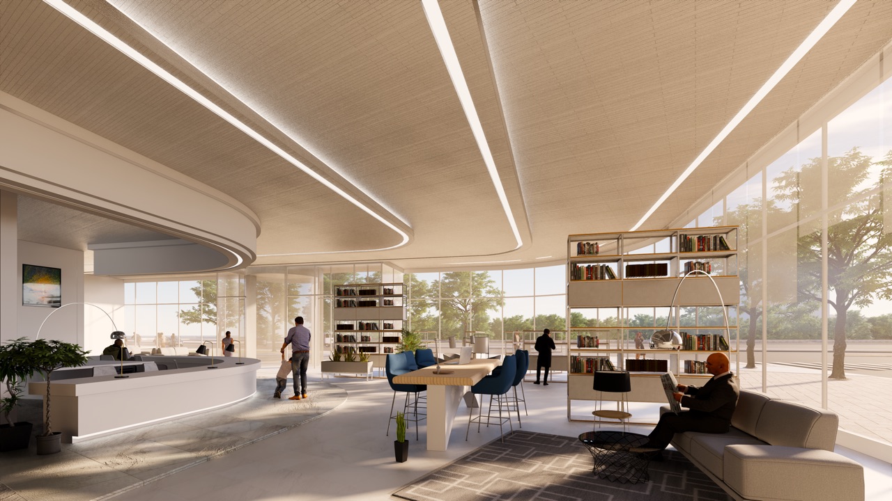 라이노와 엔스케이프를 이용한 실내 라운지 이미지 