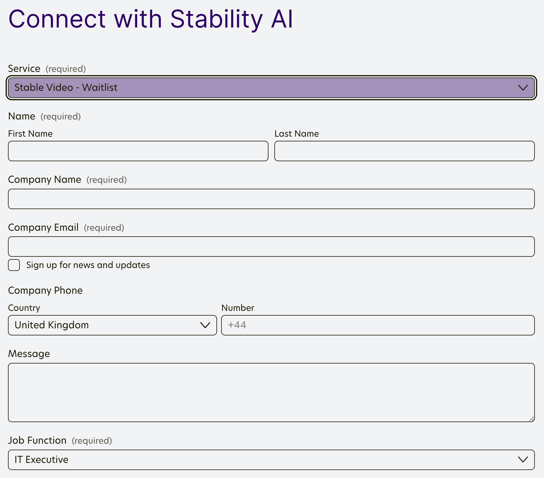 'Stable Video - Waitlist'를 선택합니다.