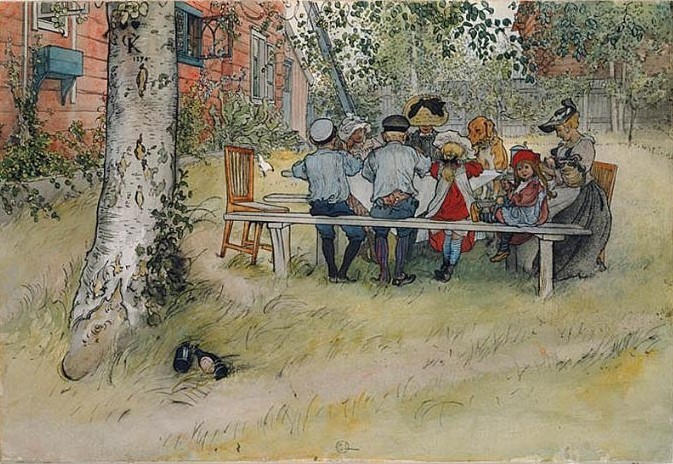 칼 라르손/커다란 자작나무 아래의 아침 식사, 1895