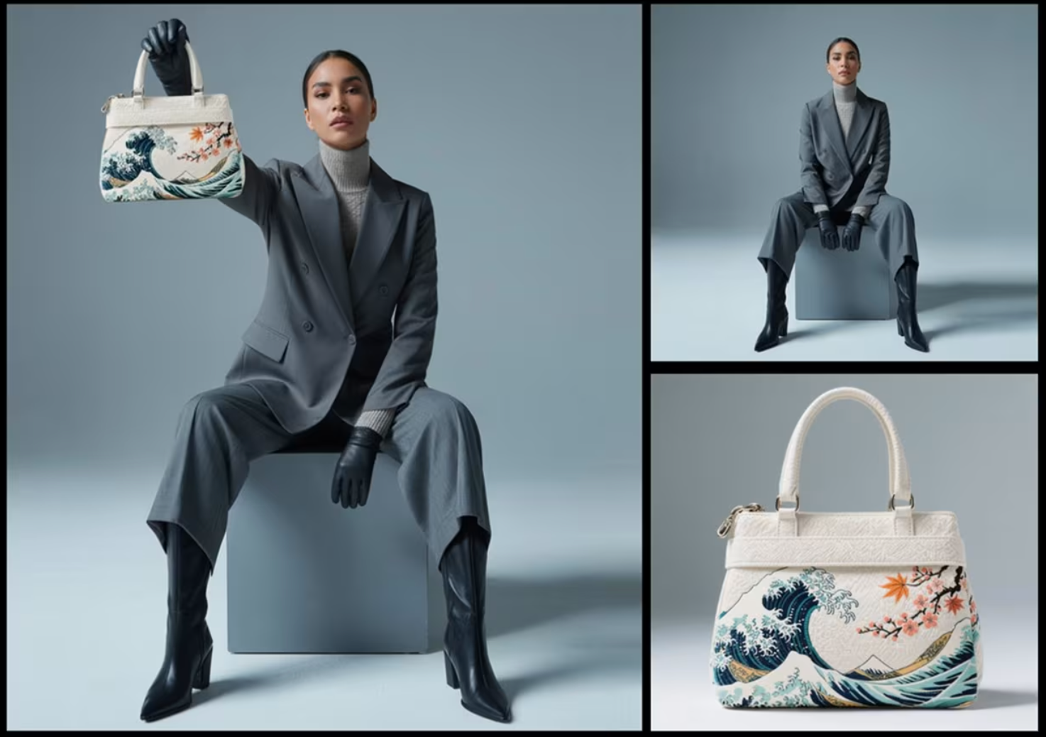 모델 사진과 제품 사진 하나만 있으면 자연스럽게 광고 이미지가 완성된다(출처: @HalimAlrasih)