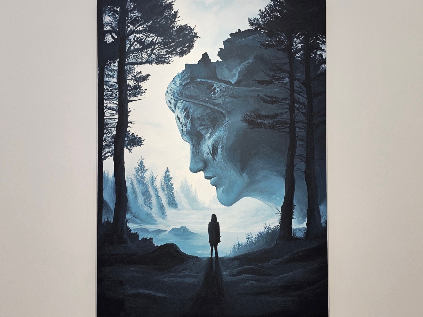 <In the Blue Mist> 2025, Acrylic on canvas, 150.2×107.8 ×5.1 cm