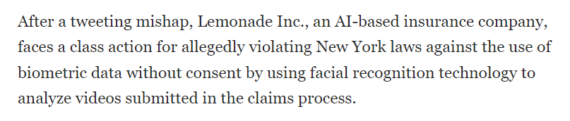 AI Insurance Company Faces Class Action for Use of Biometric Data | Carlton Fields - JDSupra