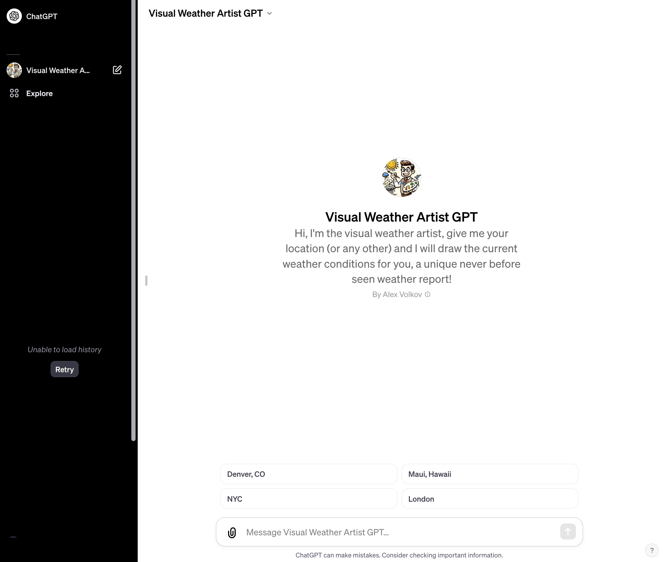 Visual Weather Artist GPT