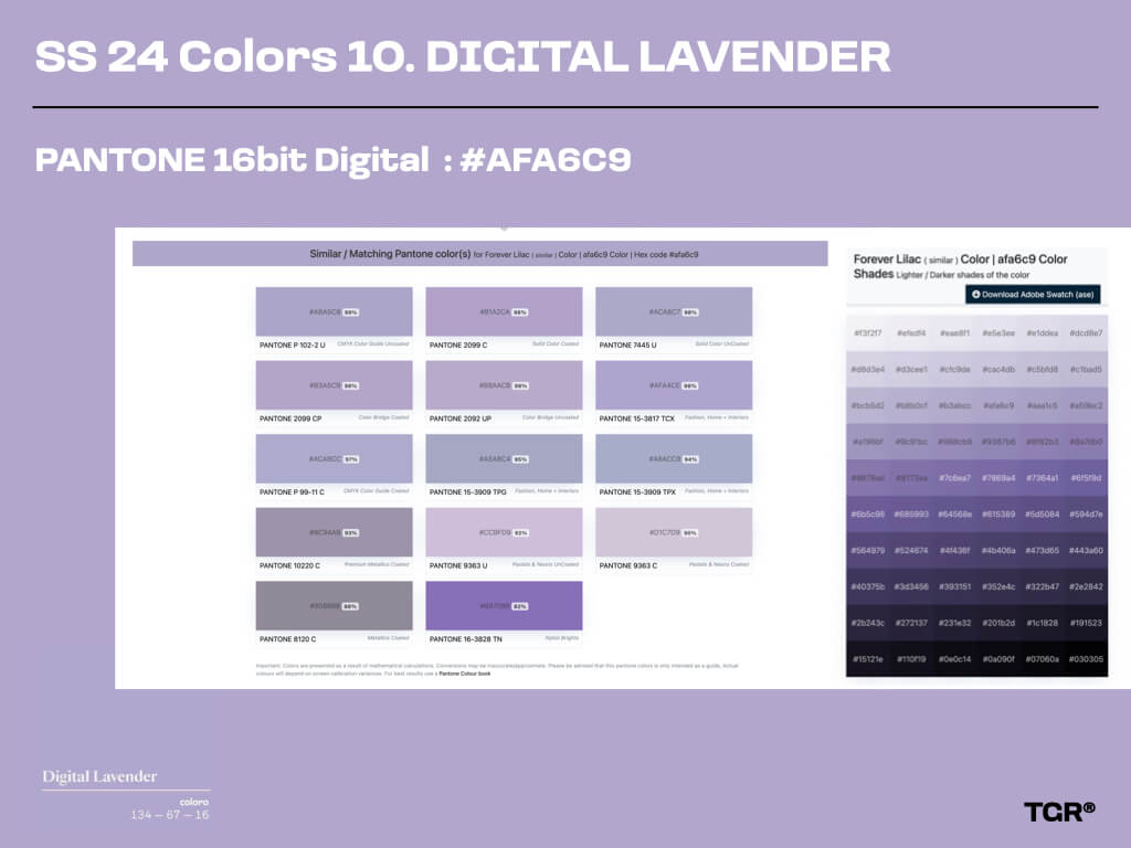 디지털 라벤더 Digital Lavender | PANTONE 16bit Digital : #AFA6C9