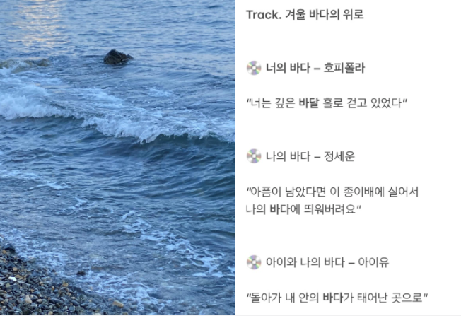 Track. 겨울 바다의 위로