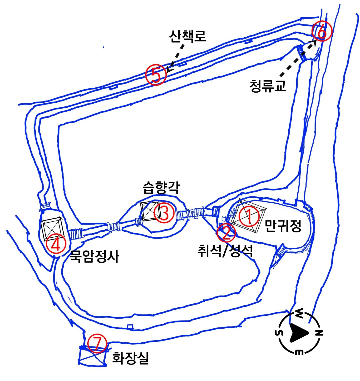 광주 만귀정 원림의 배치