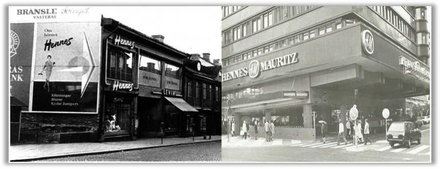 스톡홀름에 위치한 헤네스의 첫 매장 / 1968년에 설립한 H&M의 첫 매장