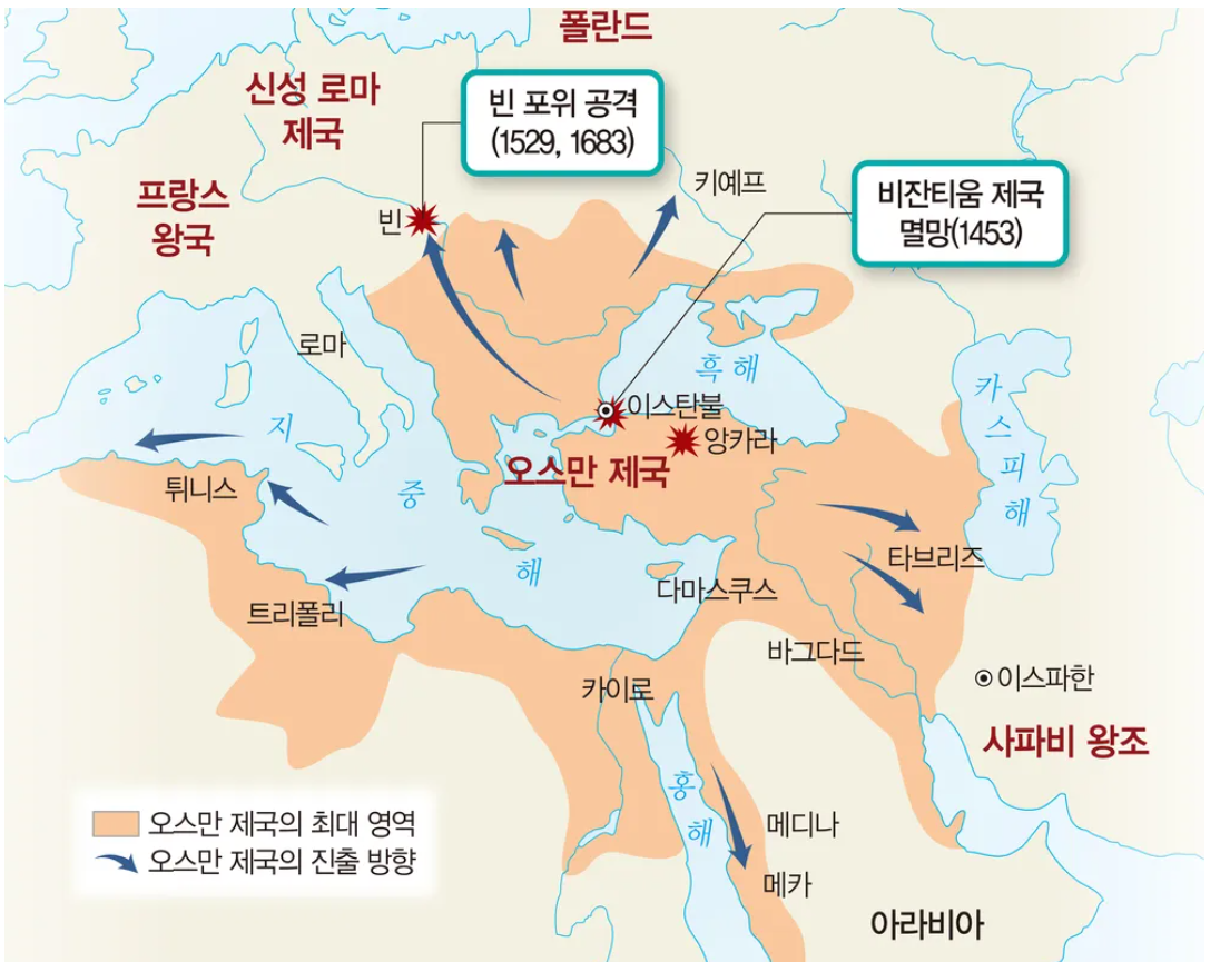 오스만 제국 지도 ⓒ동아출판