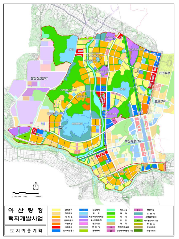 [그림1-4] 아산신도시 토지이용계획(안)도