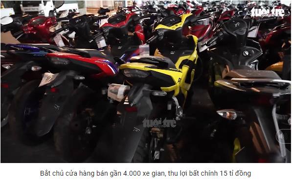 체포된 매장 주인은 4천대 가까운 도난 오토바이를 팔아 150억 동의 불법 수익을 올렸습니다