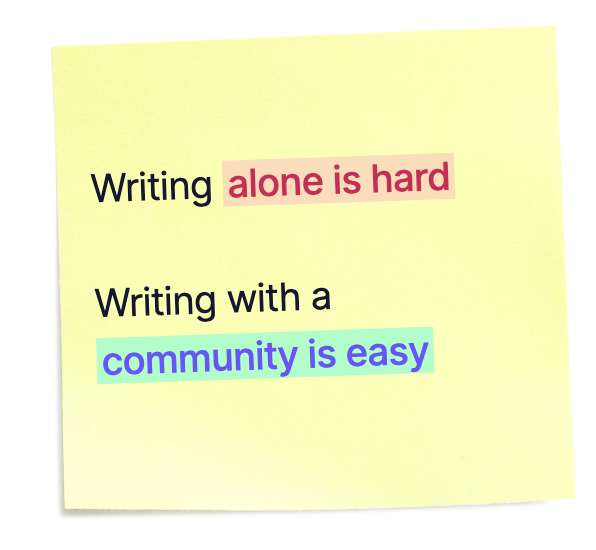 혼자 쓰는 것은 어렵다. 커뮤니티와 함께 쓰는 것은 쉽다.