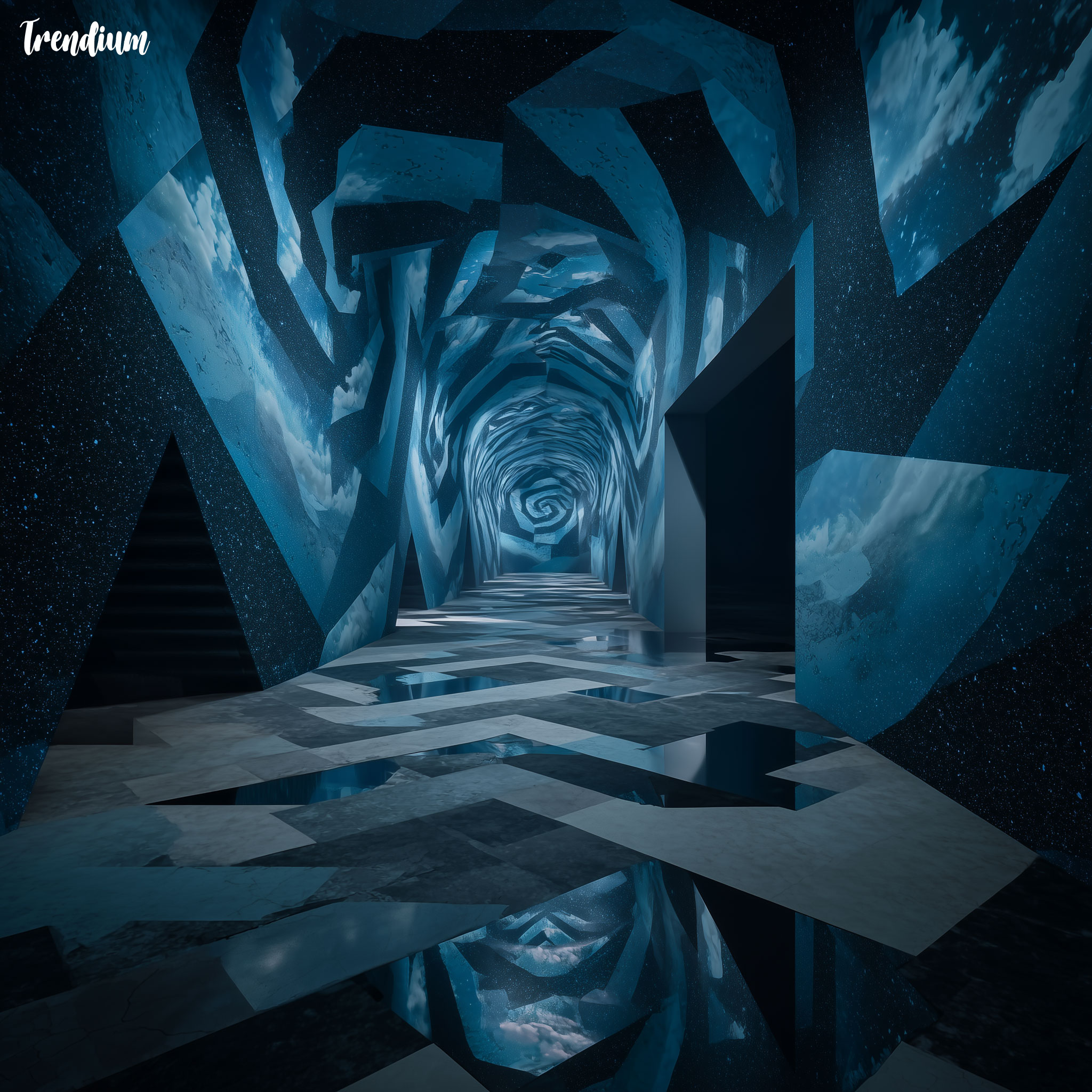 [prompt] Digital art installation, Escher-inspired VR environment, impossible geometry world, immersive surrealism --v 7