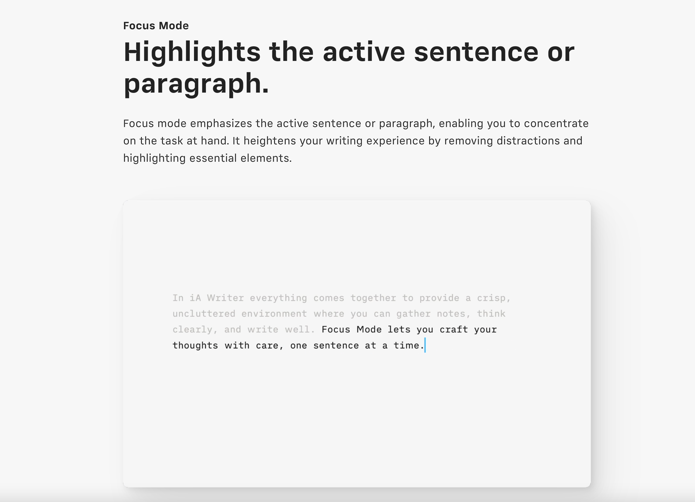 iA Writer는 ‘현재 쓰고 있는 문장’에 포커스해주는, 군더더기 없는 쓰기 앱이에요.