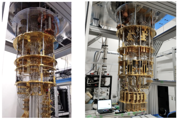 (왼쪽부터) 64비트, 256비트 양자 컴퓨터 내부 [사진: 후지쯔]