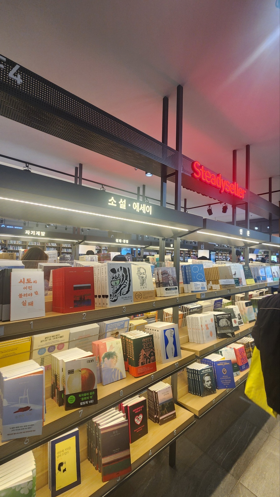 교보문고 인천점에서 책을 사준 친구가 소설 에세이 베스트셀러 코너에 제 책을 잠시 올려두고 사진을 찍어줬어요. 베셀이 되어보라면서ㅎㅎㅎ