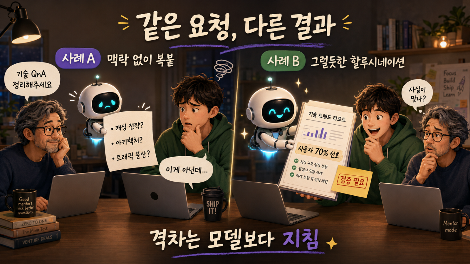 격차는 모델이 아니라 '지침'에서 갈렸어요