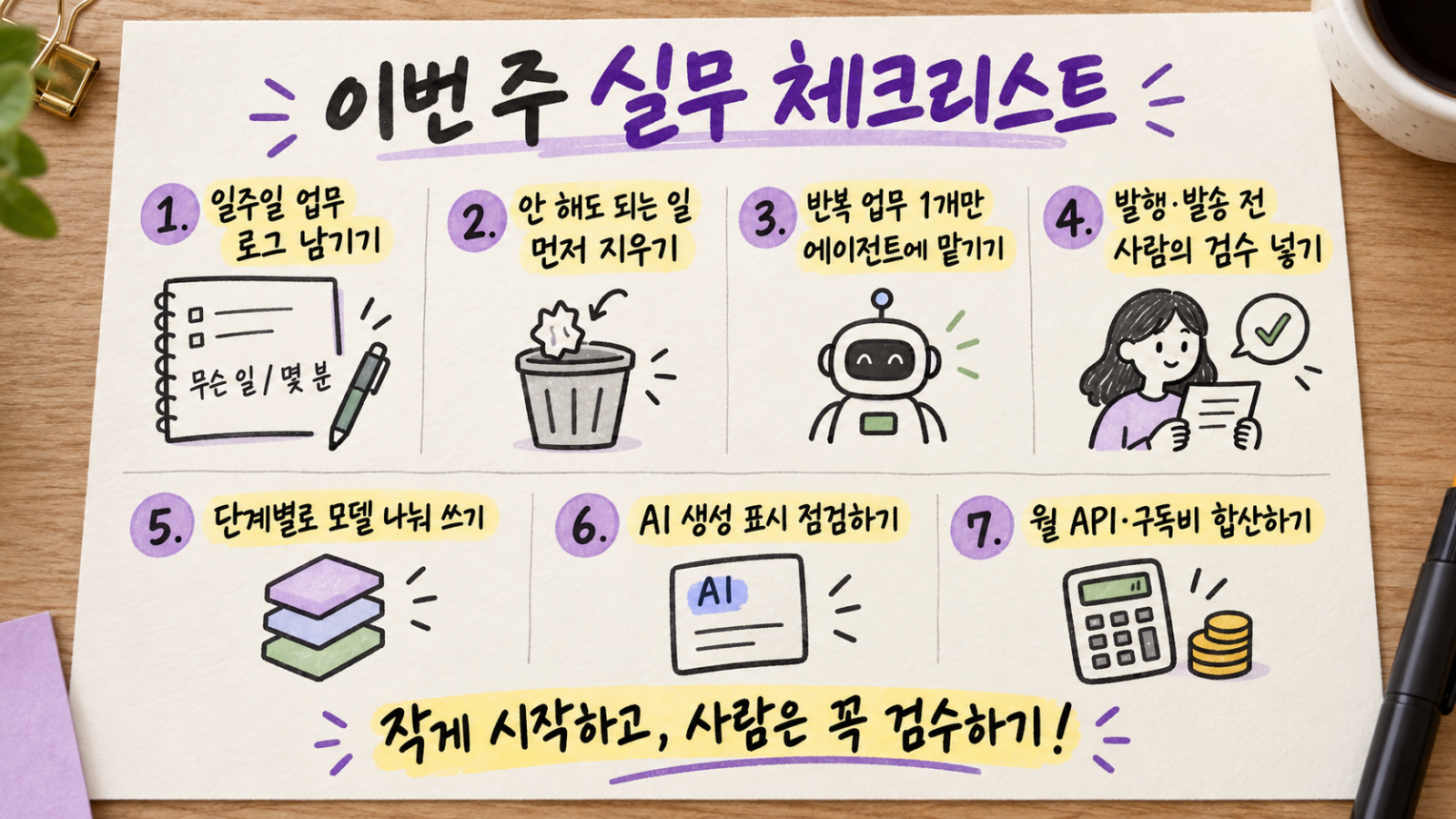 이번 주 실무 체크리스트