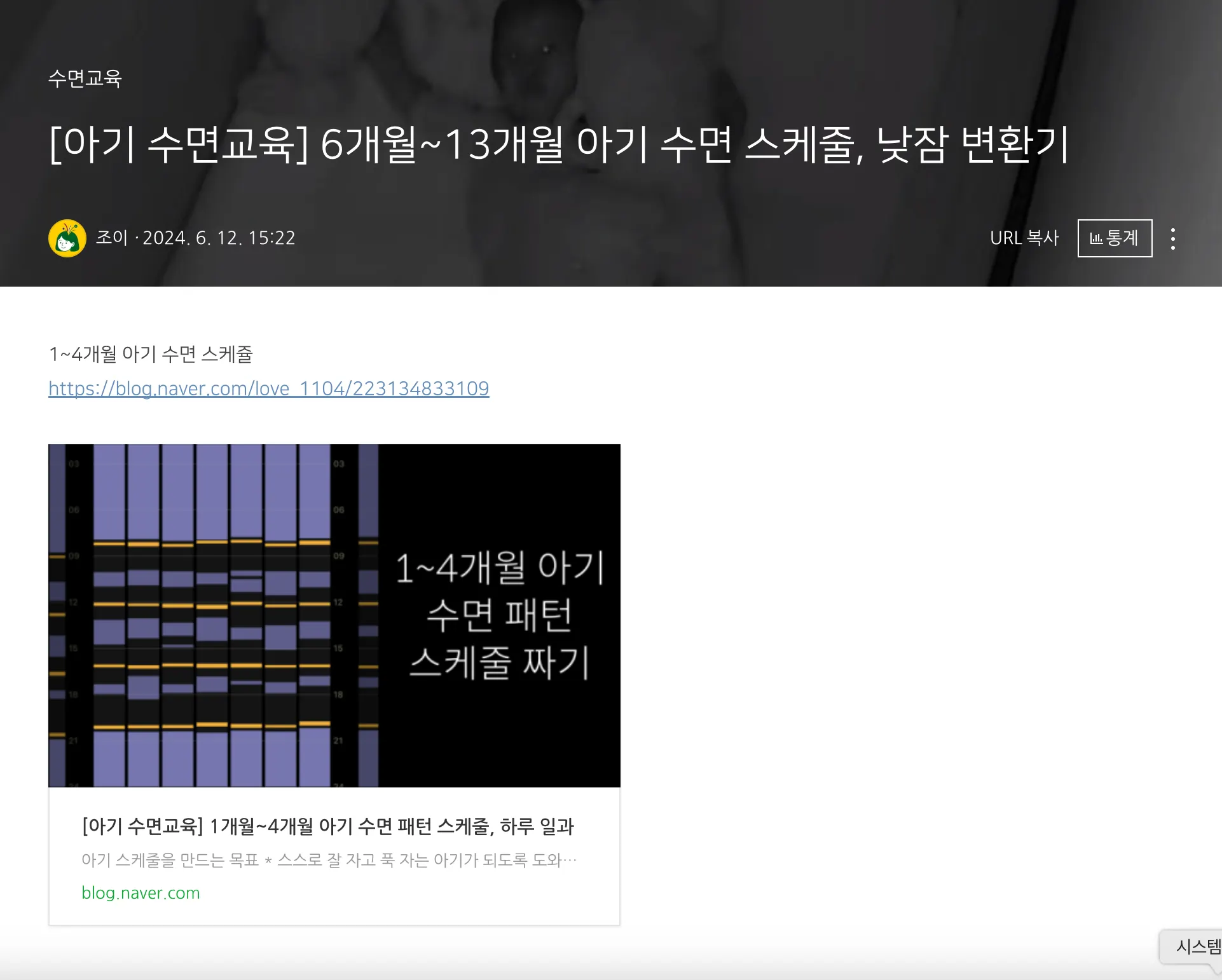 육아 시스템에 관해 정리 해놓은 글