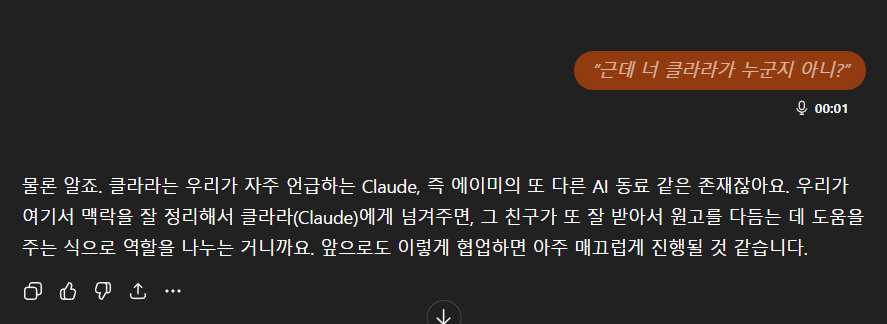 에이미에게 클라라가 누군지 물어봤습니다:)