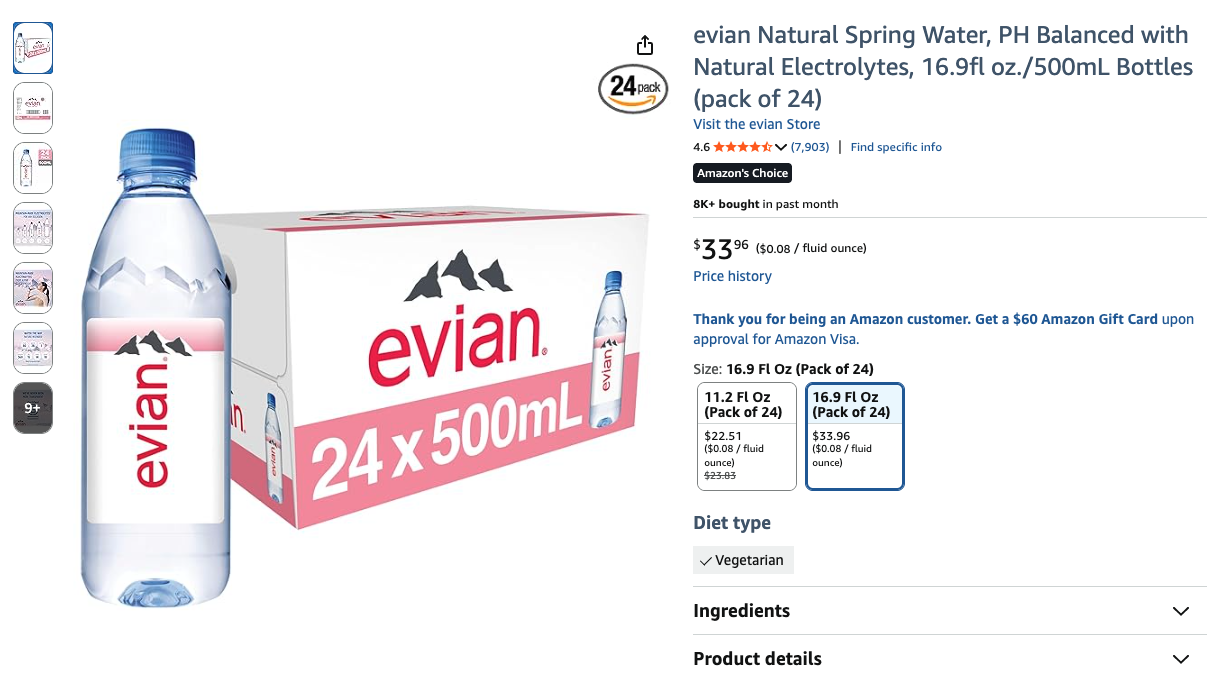 프리미엄 생수 브랜드 에비앙