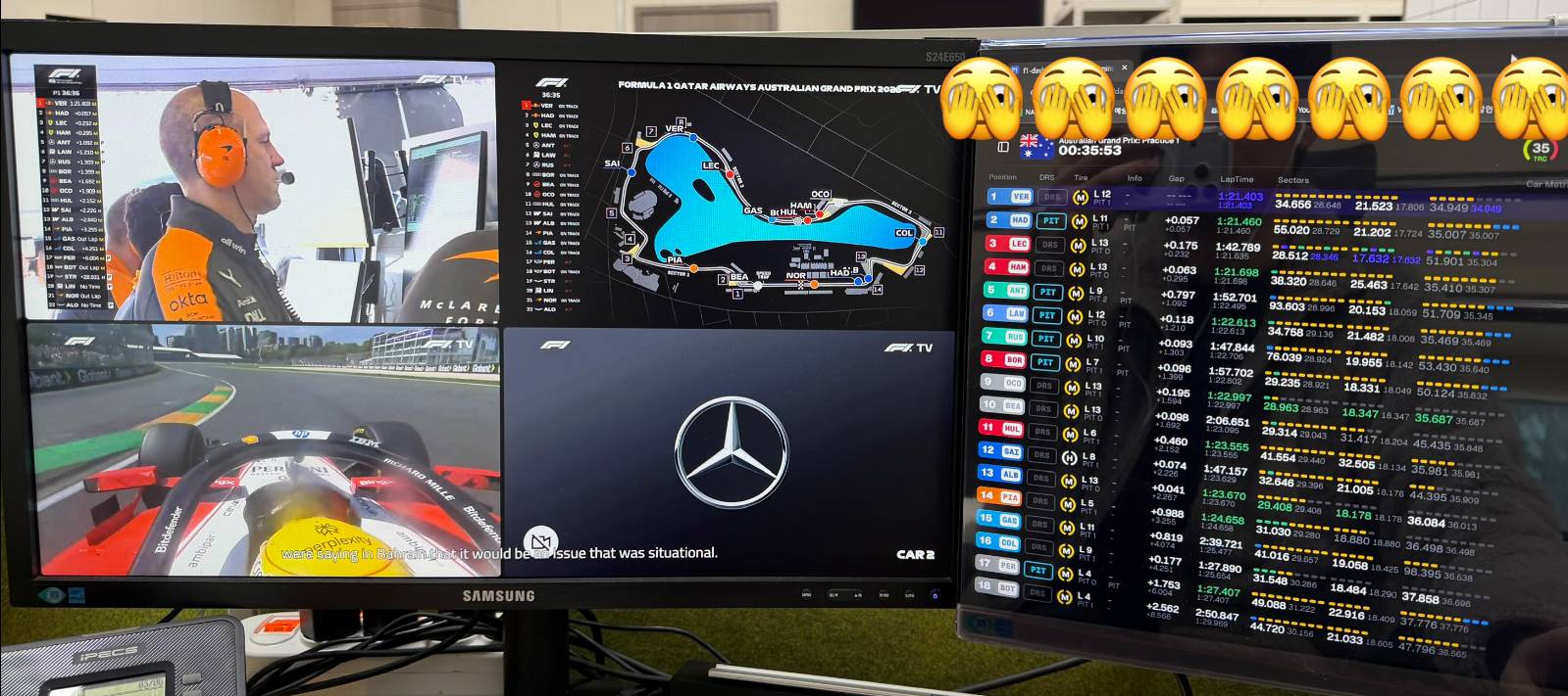 레이스 컨트롤급으로 볼 수 있는 F1 TV premium (저랑 같이 엡원 티비 6인팟 하는 모양님 화면 ㅋㅋ)