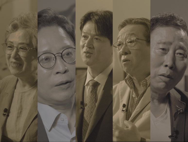 사랑의열매 첫번째 구술프로젝트의 주인공들(왼쪽부터 구술자 윤수경 님, 강철희 님, 윤철수 님, 박점식 님, 황기순 님)