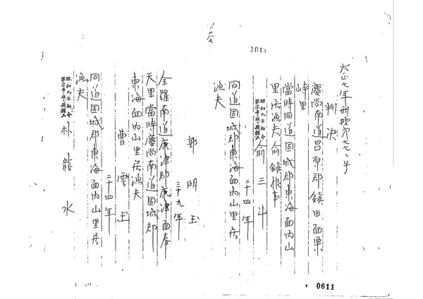 (출처: 국가기록원, 1918년 고성군 동해면 어민항쟁 관련자 2심판결문)