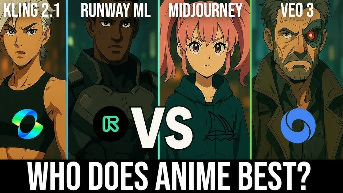 Kling 2.1 vs Runway vs Midjourney vs VEO 3: Who Does Anime BEST?