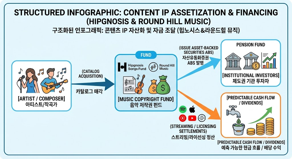 힙노시스 & 라운드힐의 IP 유동화 구조