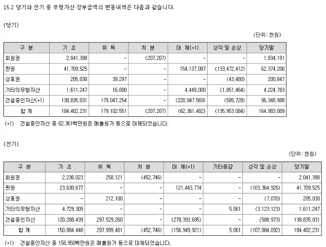 에스엘엘중앙 2025 감사보고서 내 15. 무형자산