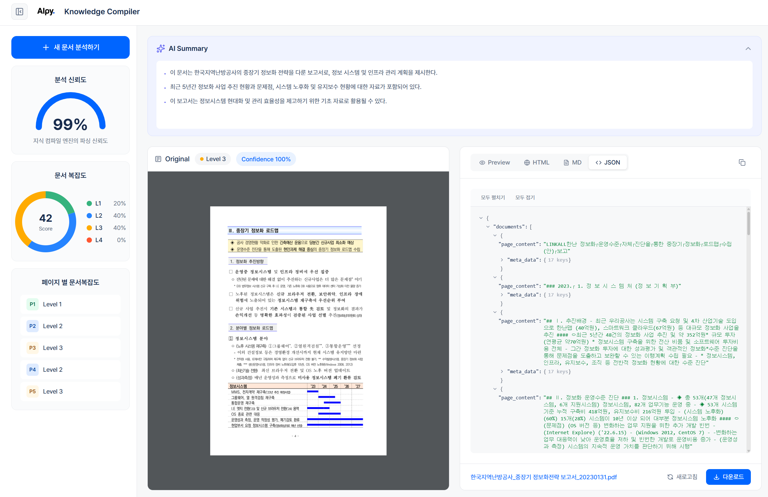 Alpy Knowledge Compiler 데모 화면&nbsp;
