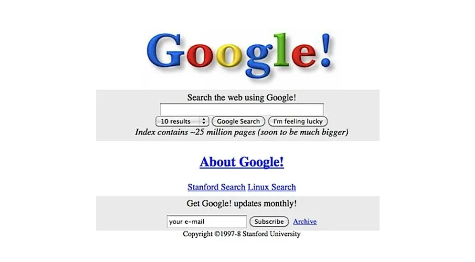   출처: Business Insider <초기 구글 웹페이지>