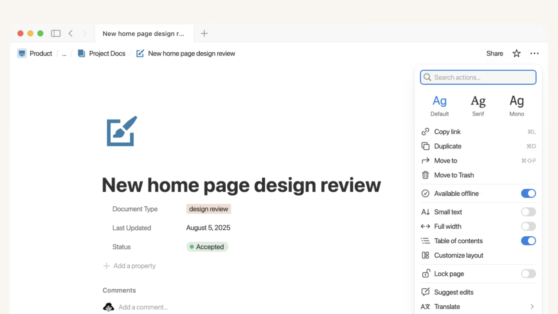 <노션의 사용 화면, 출처: NOTION>