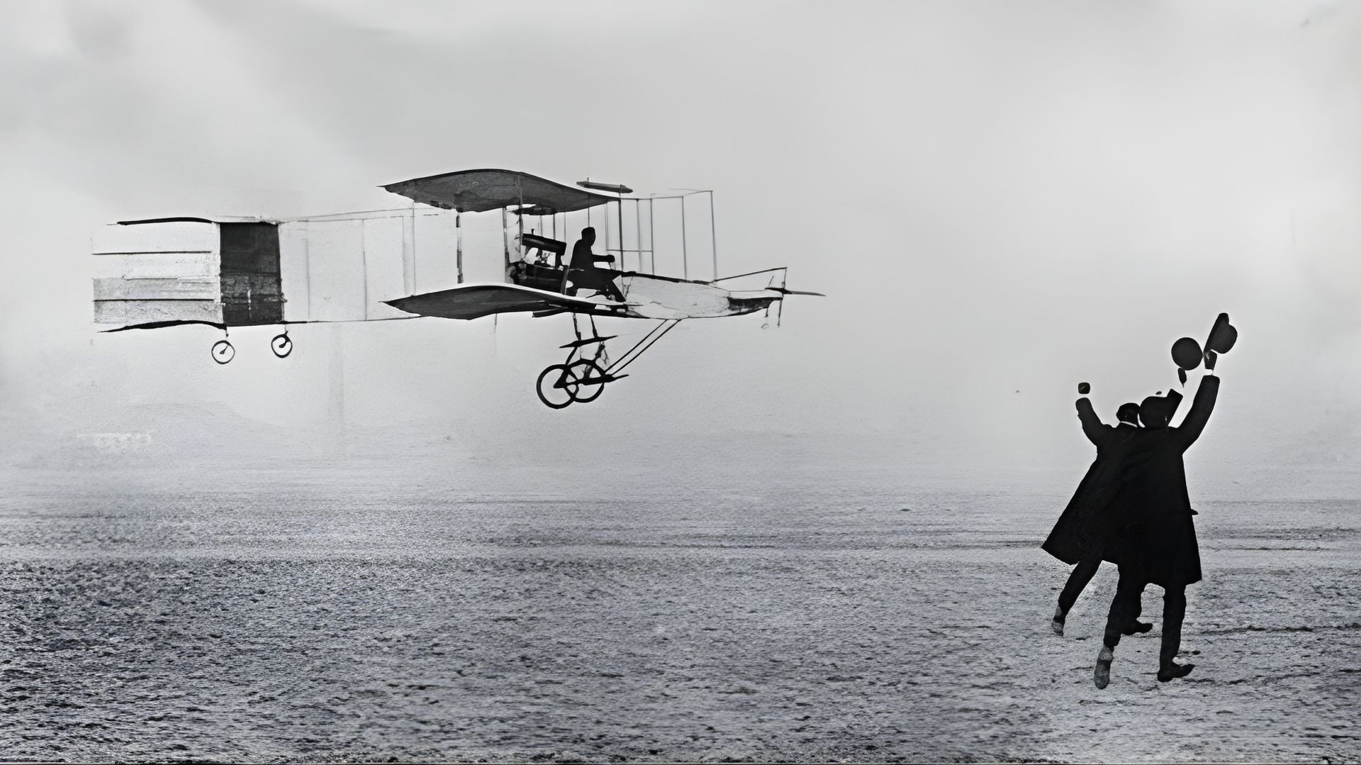 <라이트 형제의 비행 실험, 출처: Wikimedia>