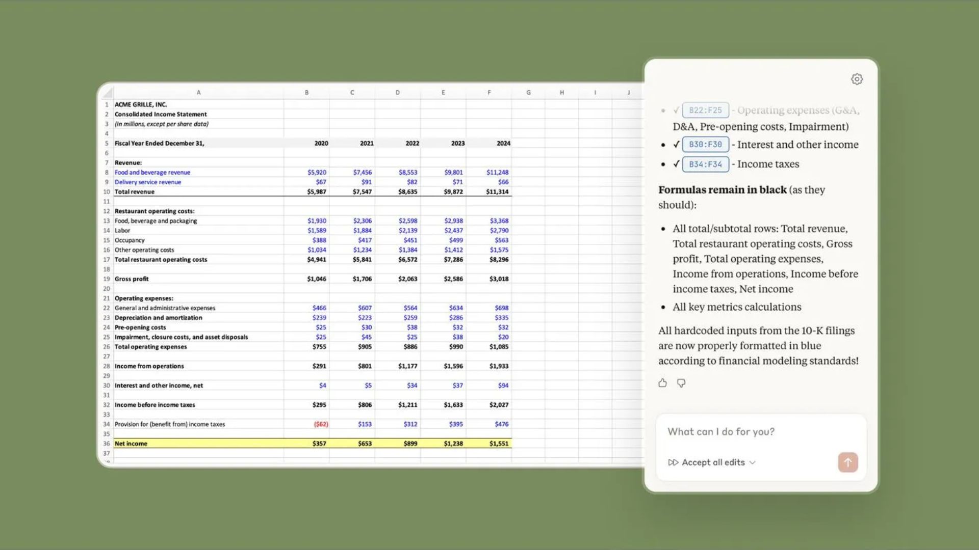 <엑셀을 사용하는 클로드, 출처: The AI Corner>