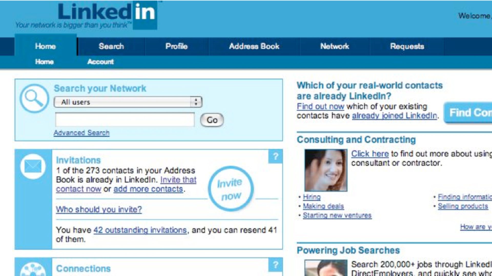 <초기 링크드인 페이지, 출처: DriftZero>