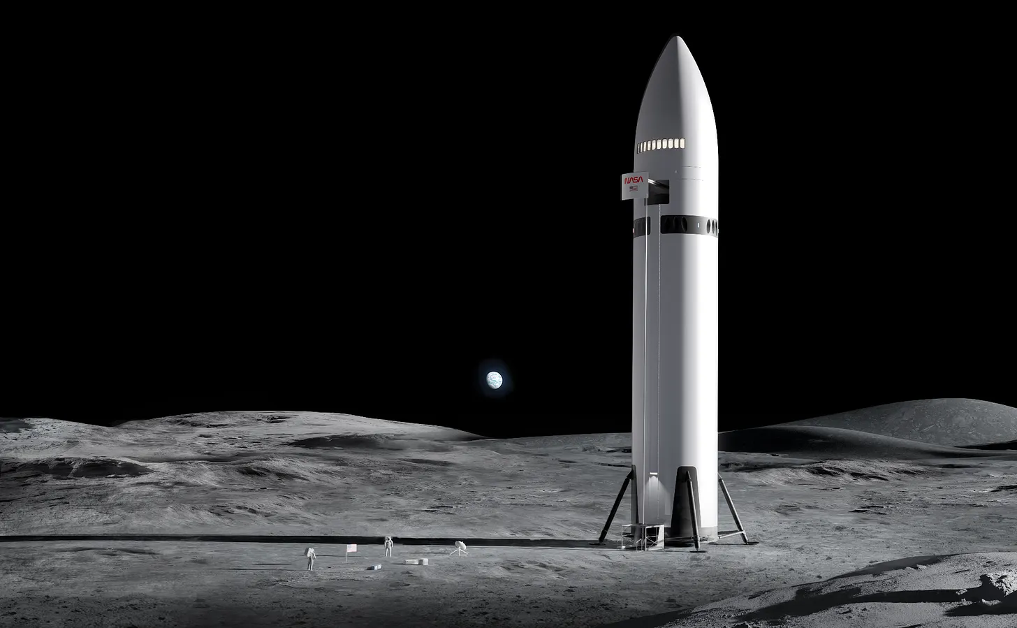 <스타십 인간 착륙 시스템(HLS), 출처: 

SpaceX>