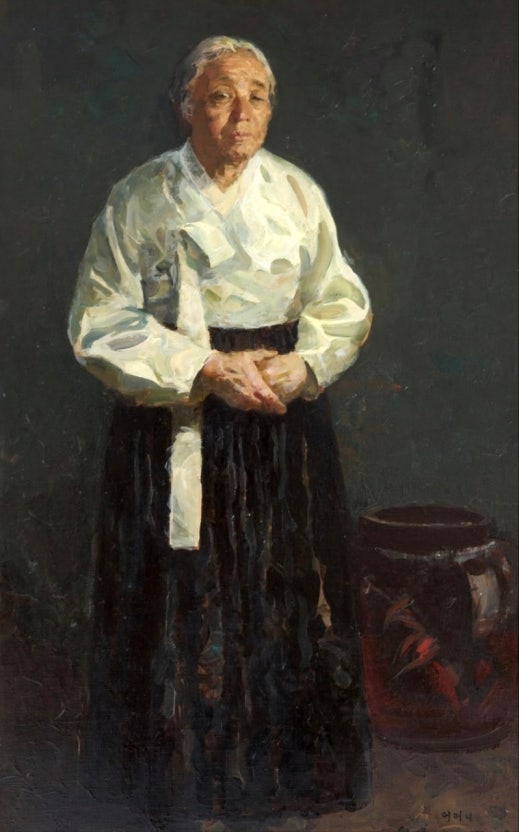 변월룡, <어머니>, 1985, 캔버스에 유채, 119.5 x 72cm, 개인 소장