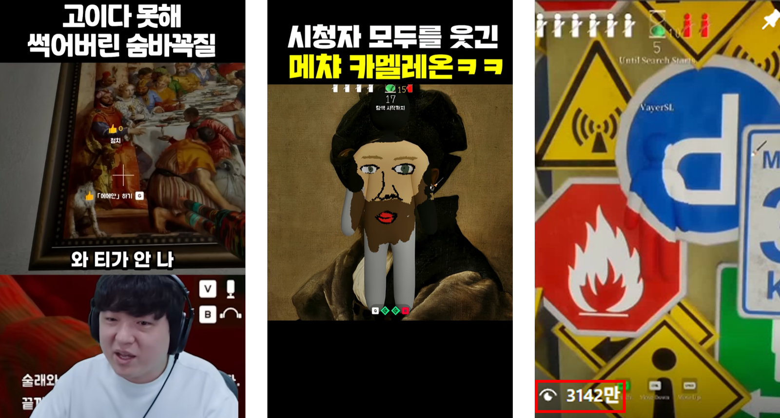 출처 : 풍월량 유튜브, 주키니 유튜브, 멧챠 카멜레온 인스타그램