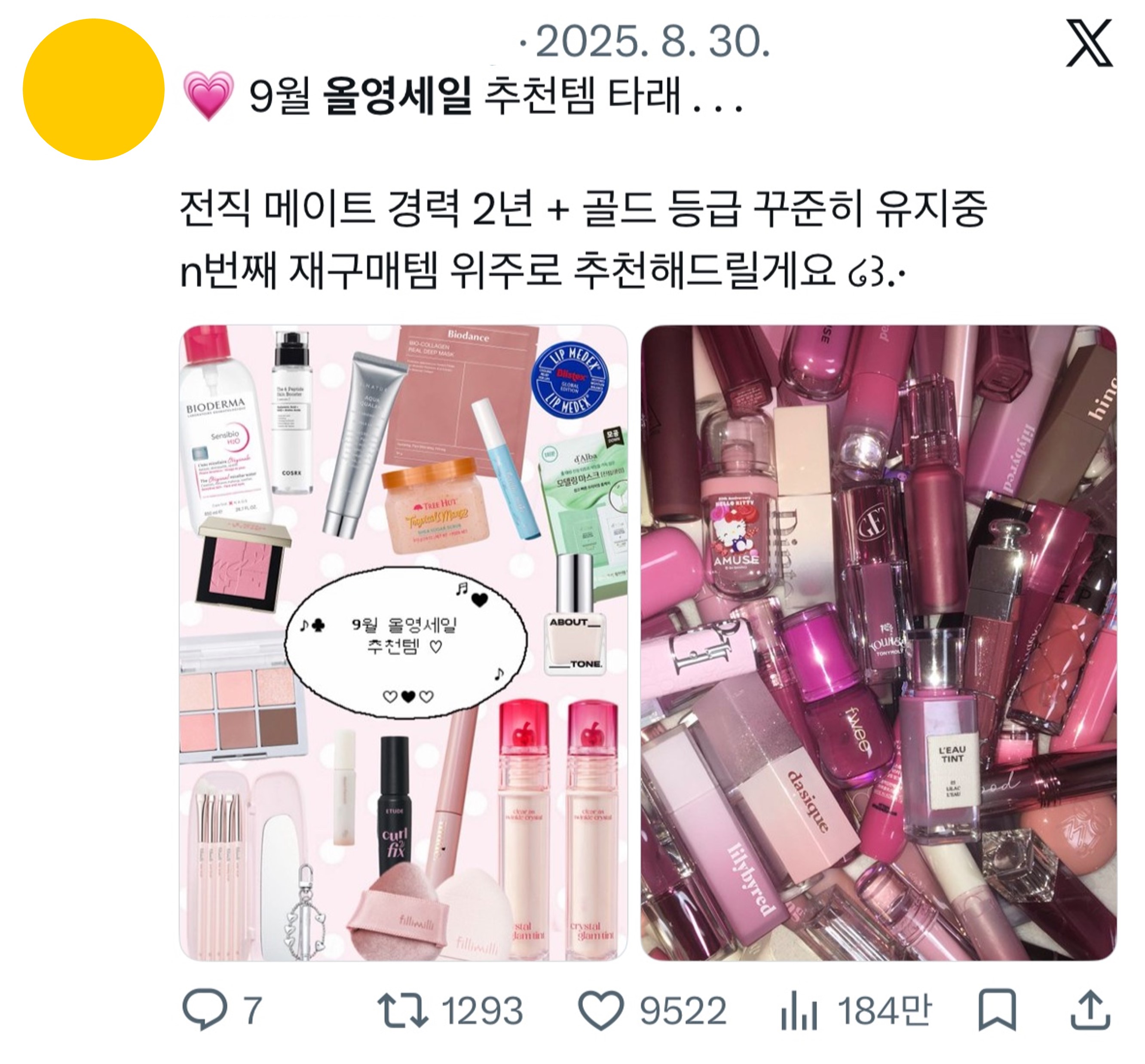 ์ถ์ฒ: X(๊ตฌ ํธ์ํฐ). @bikisssy