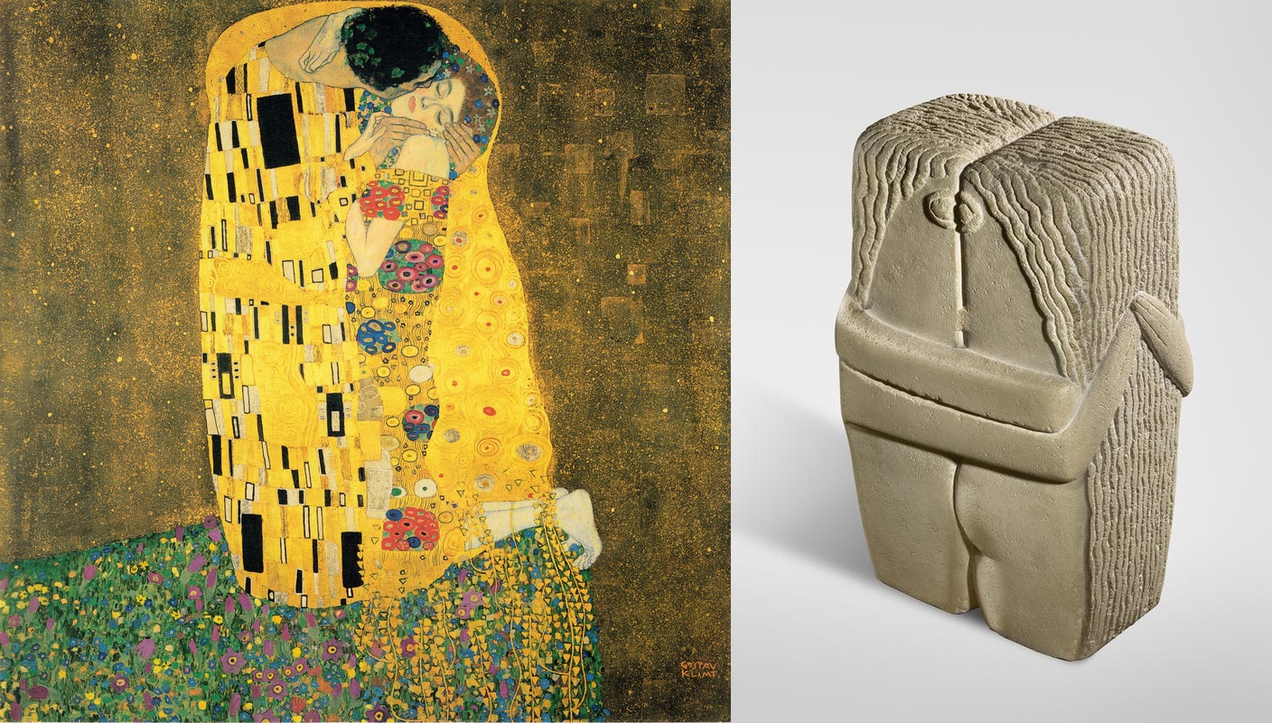 구스타프 클림트(1907~1908), 〈키스〉, / 콘스탄틴 브랑쿠시(1876~1957), 〈키스〉