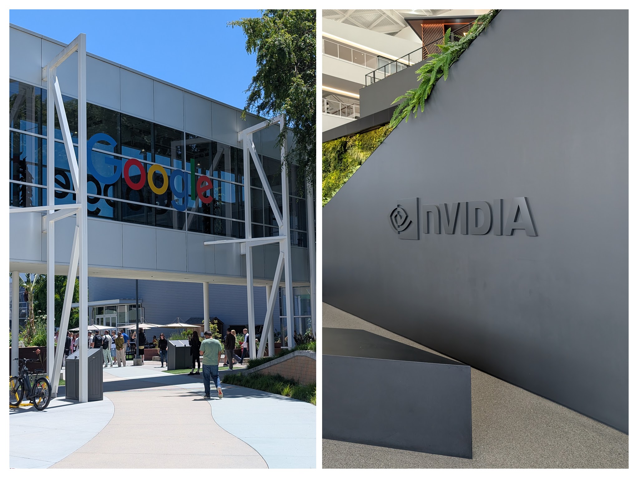 구글과 엔비디아 본사. 오피스에서부터 두 기업의 문화나 가치관 차이를 느낄 수 있었다.
