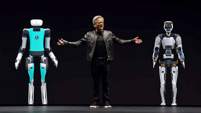 그루트 휴머노이드 로봇을 소개하는 젠슨 황 CEO [사진: NVIDIA youtube]