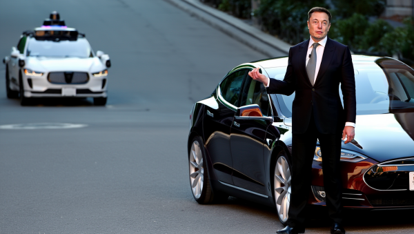 일론 머스크 테슬라 최고경영자(CEO)가 경쟁사 웨이모의 자율주행 성과를 평가절하하며 자사의 기술적 우위를 주장했다. [사진: Reve AI]