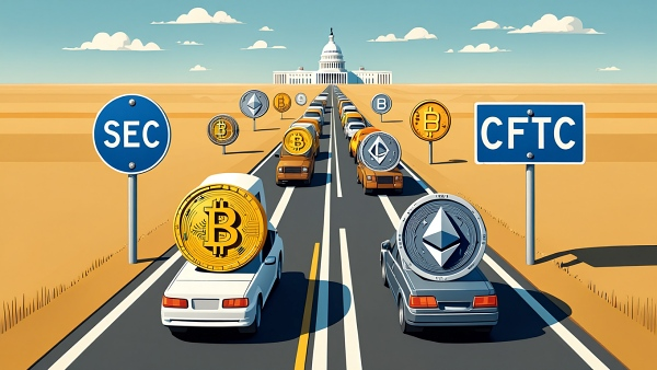 디지털 자산 입법화가 지연됨에 따라, 암호화폐 시장도 변동성을 겪고 있다. [사진: Reve AI]