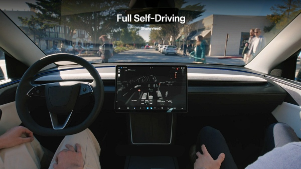 &nbsp; 테슬라의 자율주행(FSD) 운전 모습 [사진: 테슬라 홈페이지]