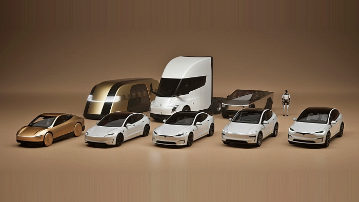 승용부터 SUV, 트럭까지 다양한 차종의 테슬라 전기차 [사진: 테슬라 엑스]
