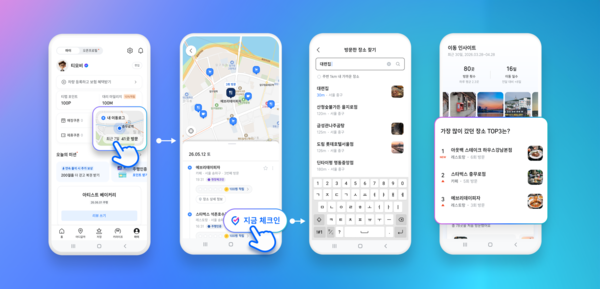 &nbsp; 티맵모빌리티가 이용자의 일상 속 이동, 방문 순간을 기록하고 돌아볼 수 있는 '이동로그' 서비스를 출시했다고 4일 밝혔다. [사진: 티맵모빌리티]